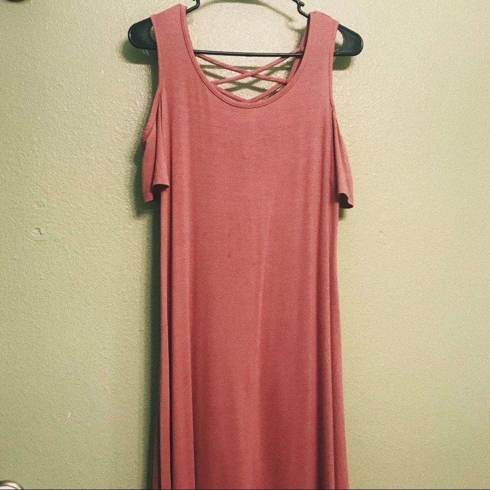 Blush Dress w/Peekaboo Shoulder